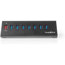 Nedis Hub Usb Uhubup3810bk Micro-b F-usb-a F 8 Ports Qc3.0/usb 3.2 Gen 1 Alimenté 5gbps Anthracite One Size unisex