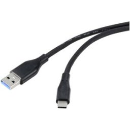Renkforce Câble USB USB 3.2 Gen1 USB-A mâle, USB-C® mâle 0.50 m noir gaine en PVC, très flexible RF-4995170