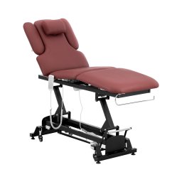 Table de massage électrique - 3 moteurs - 300 W - 185 x 67 x 62 - 84 cm - 200 kg - Noir / rouge vin