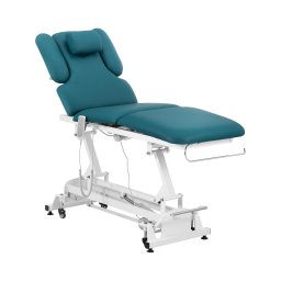 Table de massage électrique - 3 moteurs - 300 W - 185 x 67 x 62 - 84 cm - 200 kg - Blanc / turquoise