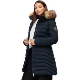Superdry Veste Fuji Faux Fur Eclipse Navy XS Femme