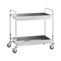 Charriot de service - 2 bacs - inox - étagères : 83 x 43 cm - 320 kg - Royal Catering