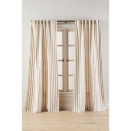 Rideau en coton tissé à rayures Costanza en Beige taille: 50 x 84 chez Anthropologie