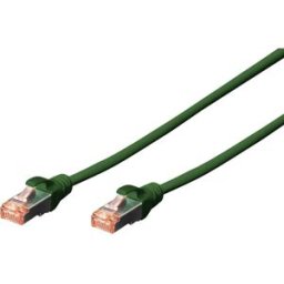 Digitus DK-1644-100/G RJ45 Câble réseau, câble patch CAT 6 S/FTP 10.00 m vert sans halogène, torsadé par paire, avec cliquet dencastrement, ignifuge 1 pc(s)