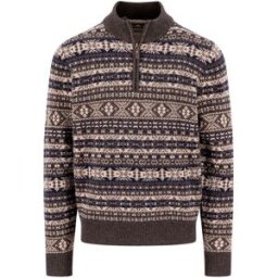 Fynch Hatton Pull à Demi-zip 1510365 Dark Chocolate L Homme