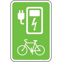 Panneau borne de recharge vélo fond couleur