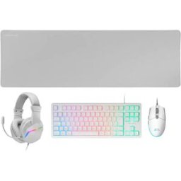 Mars Gaming Kit De Jeu Souris Clavier Casque Tapis De Souris Mcp-rgb3w White Spanish QWERTY unisex