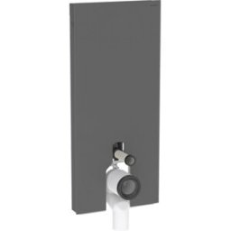 Module WC sur pied Geberit Monolith Plus 131233CD7, façade noire, panneaux latéraux noirs/aluminium brossé, hauteur d'installation 114 cm