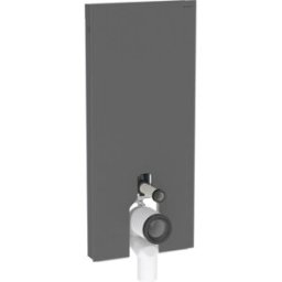 Module WC sur pied Geberit Monolith 131033CD5, façade noire, panneaux latéraux noirs / aluminium brossé, hauteur d'installation 114 cm