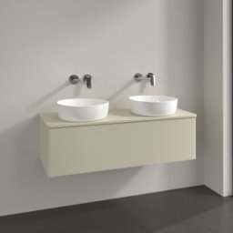 Villeroy und Boch Meuble vasque Villeroy & Boch Antao L35050HJ avec éclairage, 120 x 36 x 50 cm, percé pour robinetterie, plan vasque couleur : laque mate gris soie