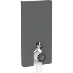 Module WC sur pied Geberit Monolith Plus 131203CD7, façade noire, panneaux latéraux noirs/aluminium brossé, hauteur d'installation 101 cm