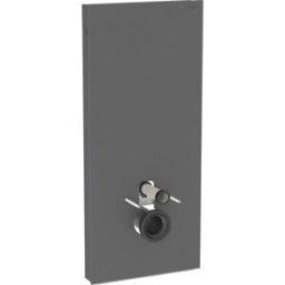 Module sanitaire Geberit Monolith Plus 131231CD7, façade noire, panneaux latéraux noirs/aluminium brossé, hauteur d'installation 114 cm