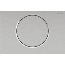Commande WC Geberit Sigma10 115705SN6 pour réservoirs encastrés Sigma, ronde, pour télécommande Bluetooth, finition brossée, revêtement facile à nettoyer, alimentation secteur