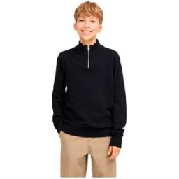 Jack & Jones Pull à Demi-zip Emil Black 10 Années Garçon