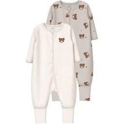 Name It Pyjama à Manches Longues Pumice Bear 2 Unités Pumice Stone / Jet Stream 9 Mois Garçon,Fille