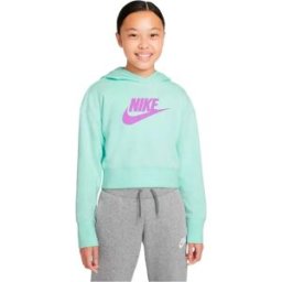 Nike Sweat à Capuche Sportswear Club French Terry Cropped Mint Foam / Violet Shock 13-15 Années Fille