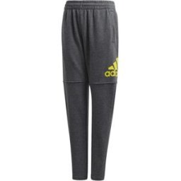 Adidas Pantalon Logo Dark Grey Heather / Shock Yellow 15-16 Années Garçon,Fille