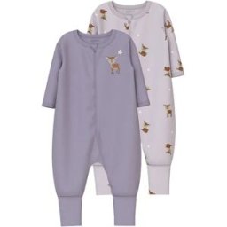 Name It Pyjama à Manches Longues Deer 2 Unités Lilac Marble / Lavender Gray 12 Mois Fille
