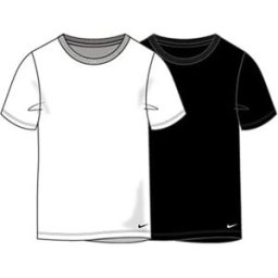 Nike Kids Couche De Base à Manches Courtes 9n0968 2 Unités Black / White 11-13 Années Garçon