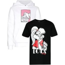 Miss Tee T-shirt à Manches Courtes Lola Bunny 2 Unités Black / White 158-164 cm Fille
