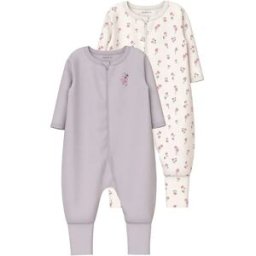 Name It Pyjama à Manches Longues Flower 2 Unités Jet Stream / Lilac Marble 2 Mois Fille