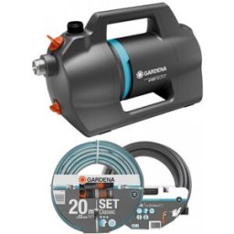 Gardena Silent 4200 Kit Pompe d'arrosage de surface + tuyau ( 4200 l/h / 600 W ) 9055-20