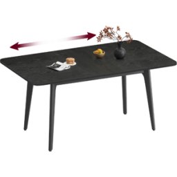 VASAGLE Table de salle à manger extensible, Noir