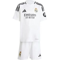 Adidas Ensemble Junior à Manches Courtes Domicile Real Madrid 24/25 White / White 11-12 Années Garçon,Fille