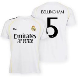 Real Madrid T-shirt Manches Courtes Junior Domicile 25/26 Bellingham White 8 Années Garçon,Fille