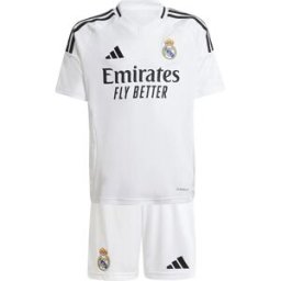 Adidas Ensemble Junior à Manches Courtes Domicile Real Madrid 24/25 White / White 13-14 Années Garçon,Fille