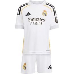 Adidas Ensemble Junior à Manches Courtes Domicile Real Madrid 25/26 Mini White 3-4 Années Garçon,Fille