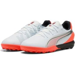 Puma Chaussures De Football Junior King Match Tf PUMA White / Glowing Red / PUMA Black / PUMA Silver EU 37 Garçon,Fille