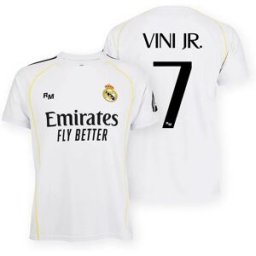 Real Madrid T-shirt Manches Courtes Junior Domicile 25/26 Vinicius White 6 Années Garçon,Fille