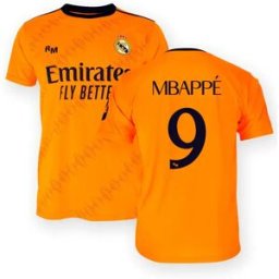 Real Madrid T-shirt Manches Courtes Junior Loin 24/25 Mbappe Orange 4 Années Garçon,Fille