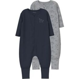 Name It Pyjama à Manches Courtes Dino 2 Unités Grey Melange 4 Années Garçon