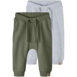 Name It Pantalon De Survêtement Takki 2 Unités Light Grey Melange / Pack Deep Lichten Green 4 Mois Garçon,Fille