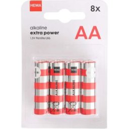 HEMA 8 Piles Alcalines AA Extra Power