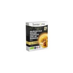 Santarome Bio Gelée Royale Pollen Propolis Miel de Manuka Bio 20 Ampoules de 10 ml - Boîte 20 ampoules de 10 ml