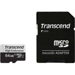 Transcend High Endurance 350V Carte microSDXC 64 GB Class 10, UHS-I avec adaptateur SD
