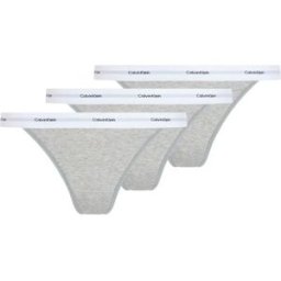 Calvin Klein Culotte String 3 Unités Grey Heather / Grey Heather / Grey Heather L Femme