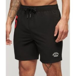 Superdry Homme, Short de Bain Imprimé Polo Recyclé 43 Cm, Noir, Taille: M