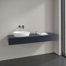 Villeroy und Boch Meuble vasque Villeroy & Boch Antao L15010HG avec éclairage, 160 x 19 x 50 cm, plan vasque laqué, laque mate bleu nuit