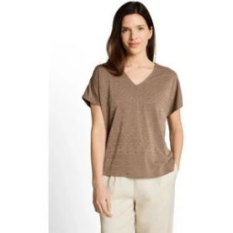 Tom Tailor T-shirt à Manches Courtes 1050421 Taupe Grey S Femme