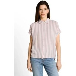 Tom Tailor Blouse à Manches Courtes 1049812 Light Elderberry Stripe 42 Femme