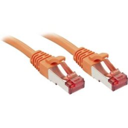 LINDY 47811 RJ45 Câble réseau, câble patch CAT 6 S/FTP 5.00 m orange avec cliquet dencastrement 1 pc(s)