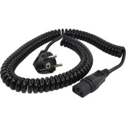 HAWA R6502 appareils IEC Câble de raccordement noir 1.6 m câble spiralé