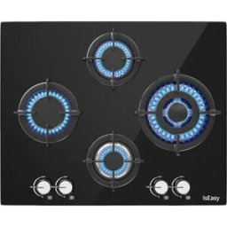 Iseasy Table De Cuisson à Gaz Mgbg-604b Glass 4 Feux Black One Size unisex