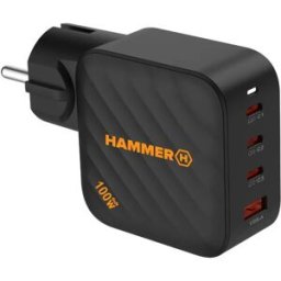 Hammer Chargeur Mural Usb-a Et Usb-c 100w Black One Size unisex
