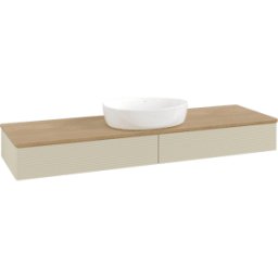 Villeroy und Boch Meuble vasque Villeroy & Boch Antao K14111HJ 160 x 19 x 50 cm, plan vasque couleur chêne miel, laque mate gris soie