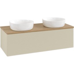 Villeroy und Boch Meuble vasque Villeroy & Boch Antao K35111HJ 120 x 36 x 50 cm, plan vasque couleur chêne miel, laque mate gris soie